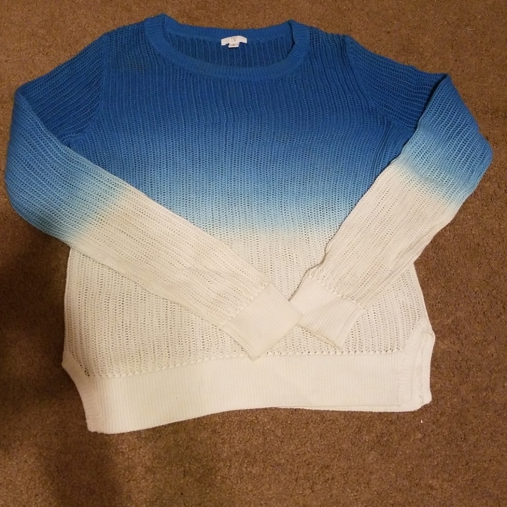 Blue and White Ombre Sweater